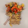 Basket Style Wreath Hanging Basket Design Fall Door Wreath Thanksgiving Artificial Autumn Decor For Front Door