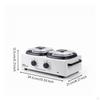 Double Pot Depilatory Warmer Adjustable Temperature with Pots Professional
