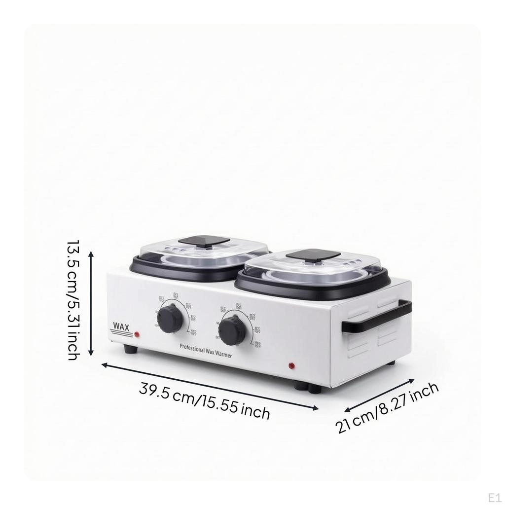 Double Pot Depilatory Warmer Adjustable Temperature with Pots Professional
