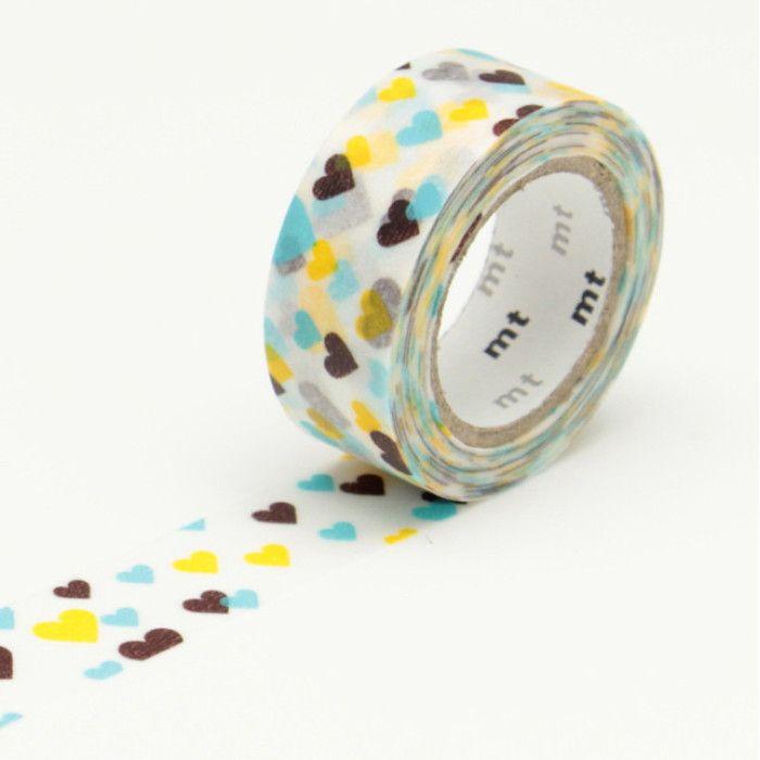 Masking Tape MT Kids 1,5 cm Coeur multicolore
