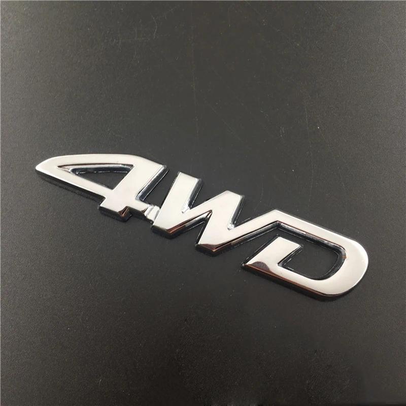 1 szt. Chromowane Metalowe Litery Logo Samochodu 3D 4WD Błotnik Samochodu Boczny Tylny Bagażnik Emblemat Odznaka Naklejki
