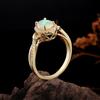 Simple Design 925 Sterling Silver October Birthstone Ring Natural Opal Fine Jewelry Gemstones for Women's Engagement Gifts