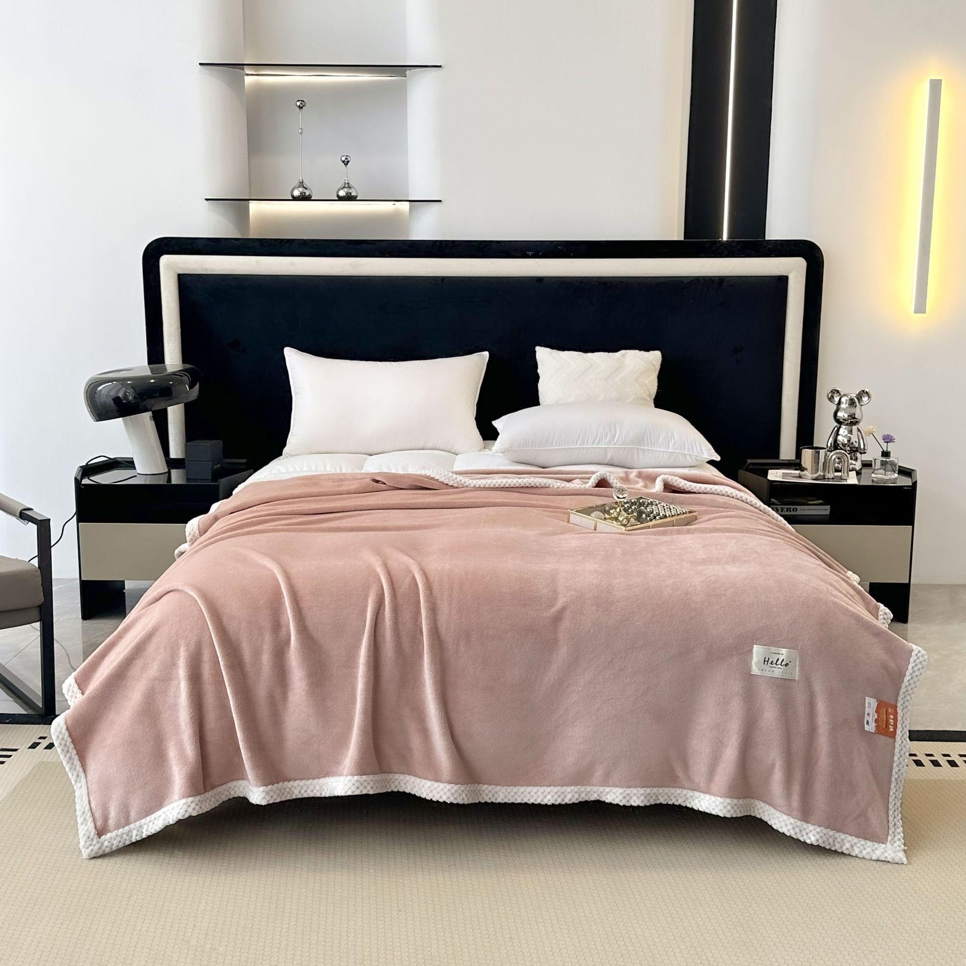 

Single Layer Thick Solid Color Warm Flannel Blanket for Nap, Air Conditioning Cover Blanket 100x150cm