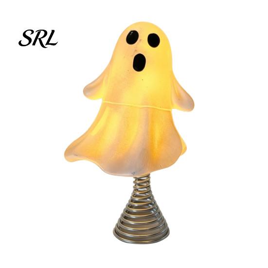 Versatile Lighted Ornament for Parties Cute Ghost LED Decorative Light, Christmas Tree Topper Light with Warm Soft Desktop Night Halloween Party Glow,