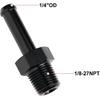 1/8 NPT Male to 1/4" Hose Barb Fitting Adapter Nipple Straight Aluminum Black