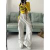 American Style Large Pocket Cargo Pants Women's Spring Summer New Style Wide Leg Pants Loose Slimming Casual Sports Pants