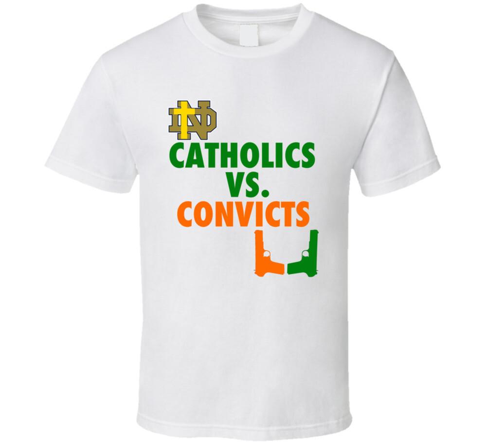 

Catholics vs Convicts Holy Cross Against Guns College Football T Shirt Mens Womens Tees Top XL