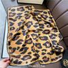 70cm Leopard Print Silk Scarf for Women Imitation Silk Scarfs Fashionable and Versatile Headwear Clothing Square Scarf