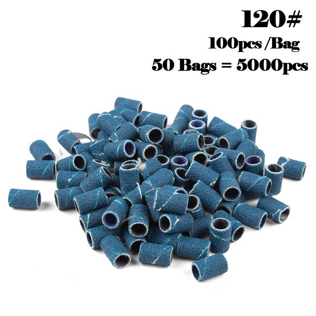 5000pcs Nail Art Sanding Bands 80# 120# 180# 240 Grinder Band for Manicure Drill Machine Removing Gel Varnish Pedicure