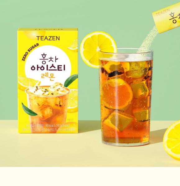 TEAZEN Black Tea Iced Tea Lemon 10 Sticks
