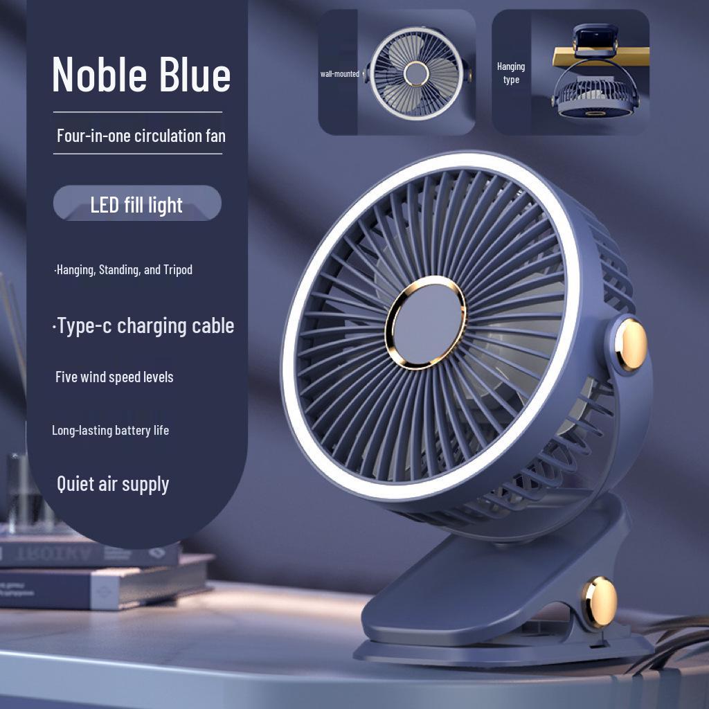 Portable Multifunctional Clip Fan with Night Light & USB Charging for Dorms and Desktops