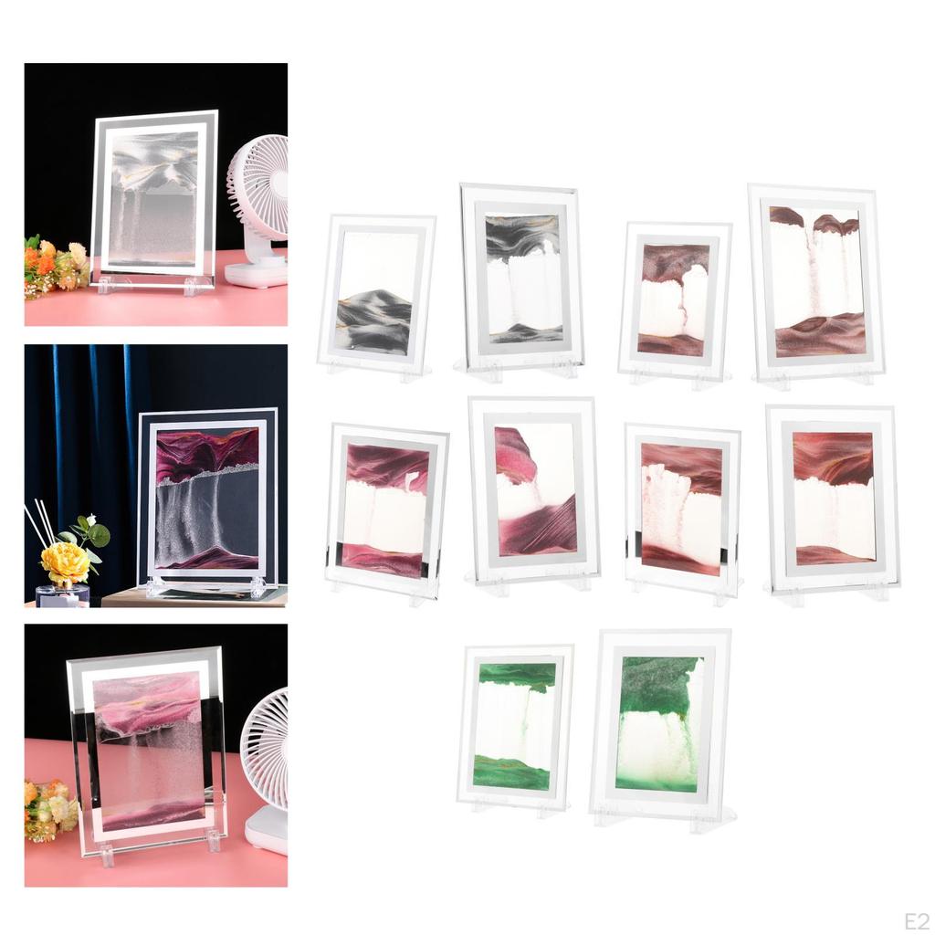 Picture Flowing with Stand Glass for Home Decor Bookshelves Ornament Relaxing