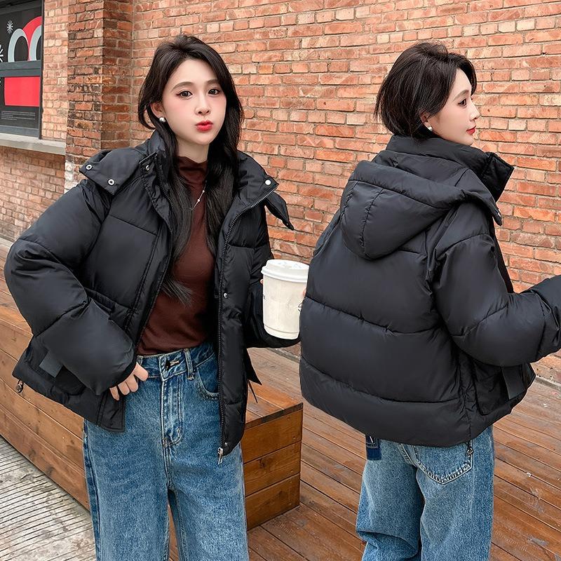 Large size short down cotton clothes for women's winter new thickened fashion down cotton warm bread clothes jacket batch