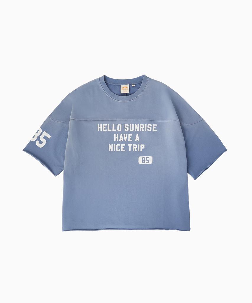 HELLO SUNRISE Hnt Football Tee_Vtg Blue