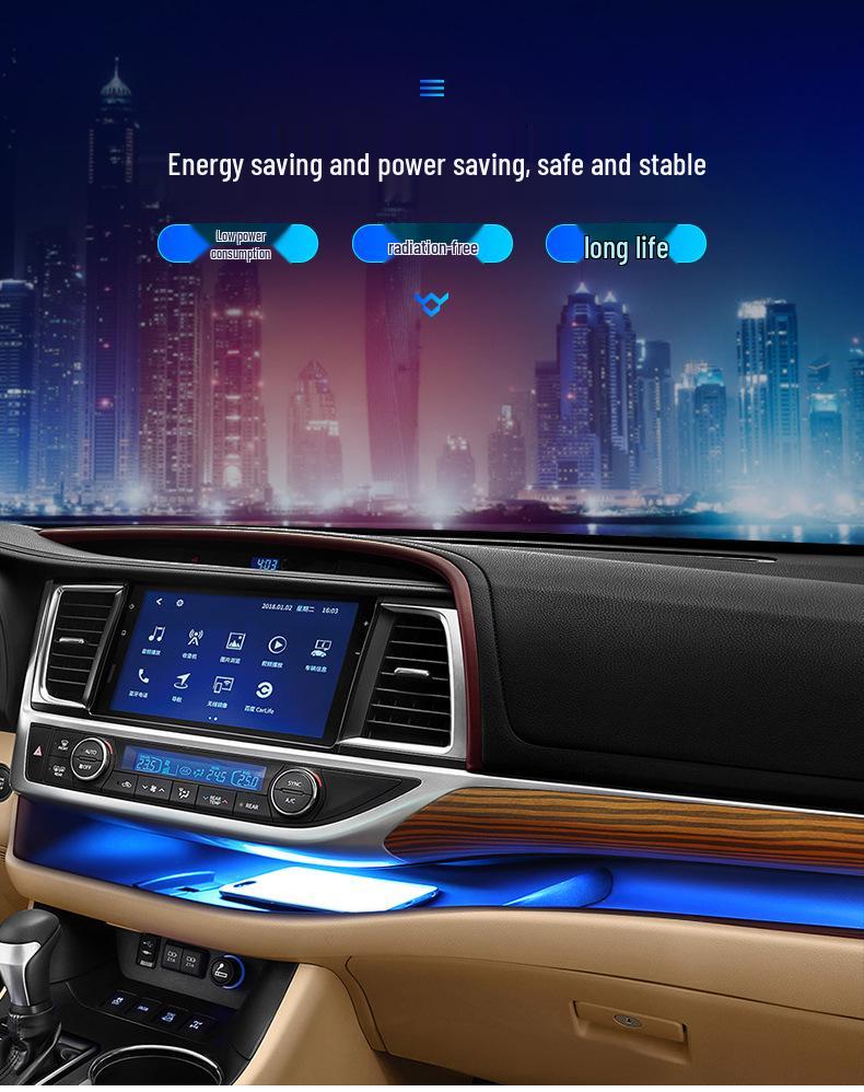 1521 Model Toyota Highlander Custom Interior 64-Color Ambient Light