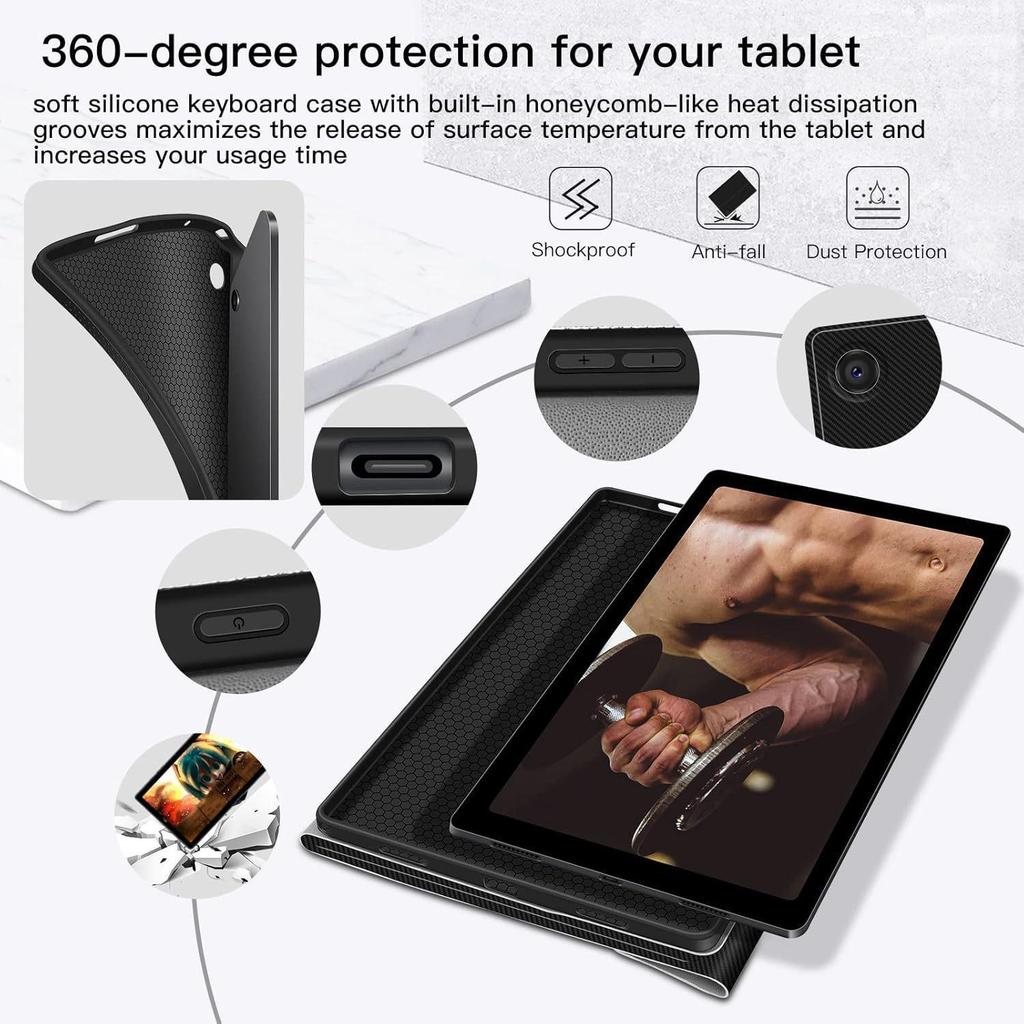 Compatible with Samsung 2025 S10FE: A9Plus Backlit Bluetooth Keyboard and Mouse Set with Protective Case for S9.