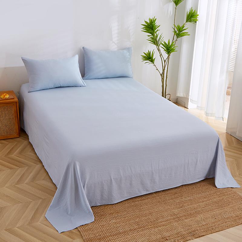 Washed Cotton Soft Bed Sheet - Skin-Friendly, Minimalist Design, Extra Large for Double Bed, All-Seasons, Perfect for Dorms