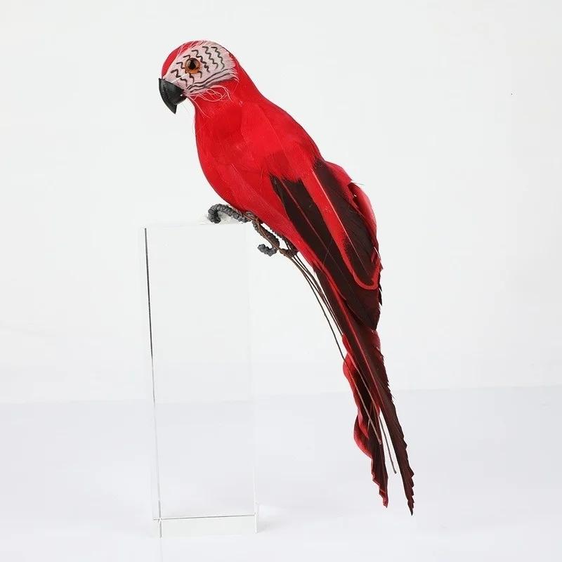 25/35cm Handmade Simulation Parrot Creative Feather Lawn Figurine Ornament Animal Bird Garden Bird Prop Decoration