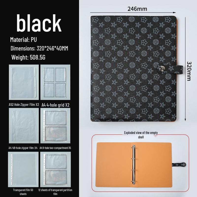 A4 Leather Family Document Organizer: Large Capacity for Birth Certificates, Tickets, Passports, and more.
