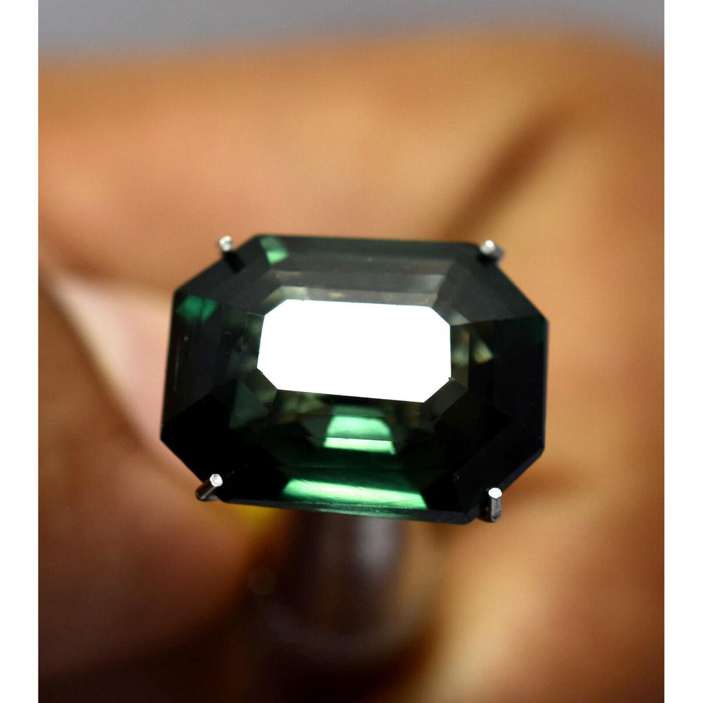 Green Sapphire Natural 9.3 ct Loose Gemstone Sapphire Earrings Emerald for Jewelry Making and Crafts