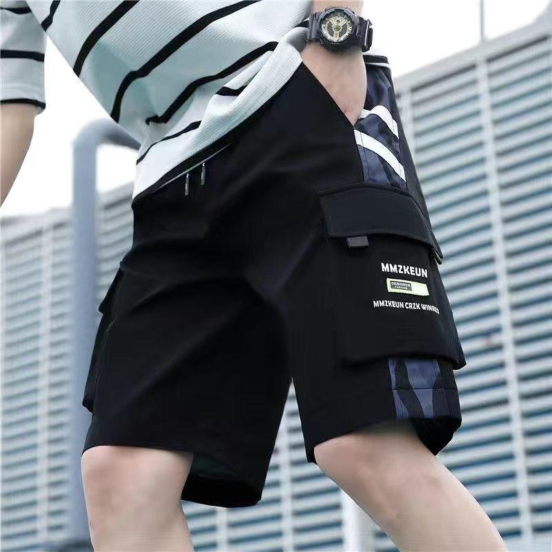 Summer Mens Loose Cargo Short Pants Men Casual Wide Leg Shorts Fashion Five Point Shorts Sweatpants Plus Size