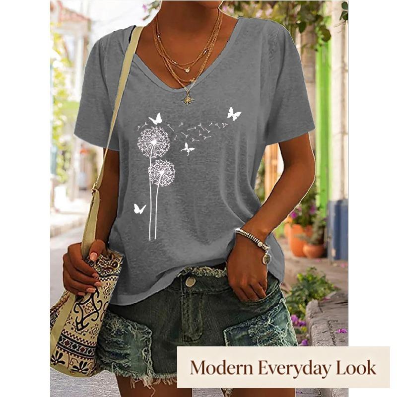 JPNTKY Women's Fashion Casual V-Neck Short Sleeve Blouses & Shirts