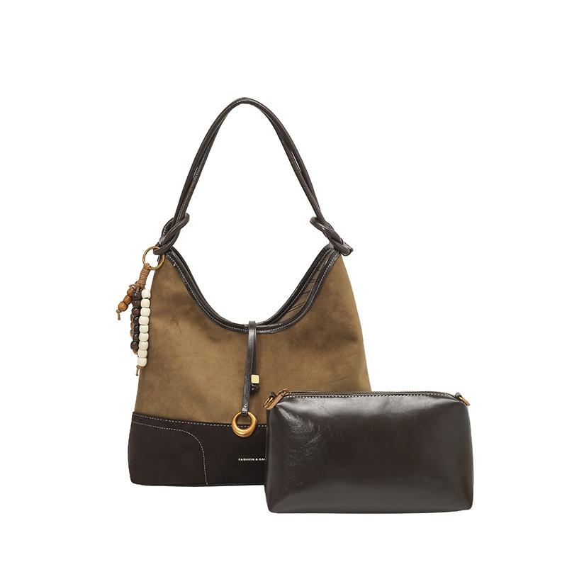 

Korean version of matte color matching handbag women s 2025 autumn new casual shoulder underarm bag large-capacity tote bag no pendant