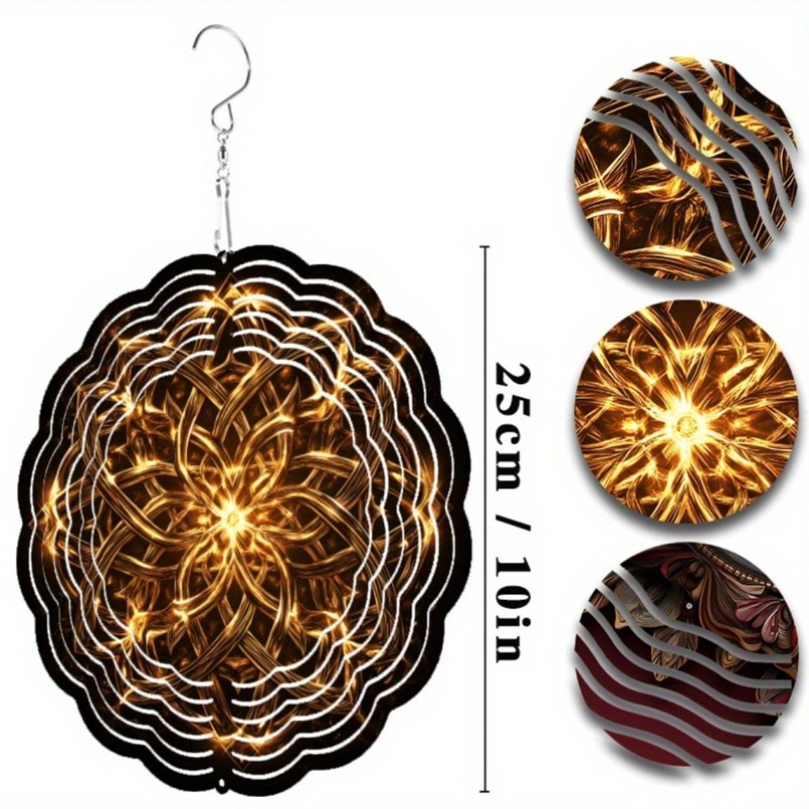 

Металлический ветряной спиннер 10 дюймов, уличный декор для сада, вращающаяся ветряная мельница для всех сезонов, подвесное украшение для балкона, лужайки, патио, не требует электричества 01A