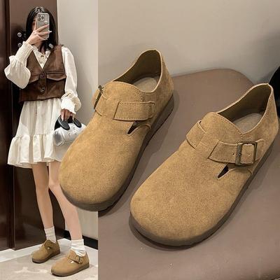 Retro Casual Single Shoes Lazy Belt Buckle Decorative Single Shoes 2025 Spring and Summer All-inclusive Birkenstocks Women