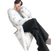 2024 new fur long coat hooded long-sleeved jacket thickened warm imitation fox fur trench coat