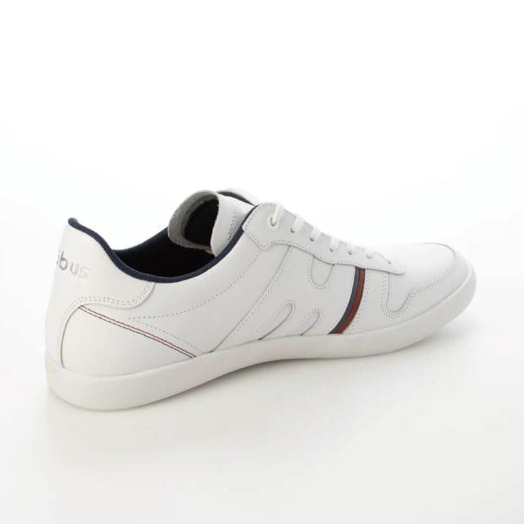 Mobus Men's Leather Sneakers, Genuine Leather, Sports, Casual, Walking Shoes, Current Model HESEL (White/Navy, Measurement 26 Points, 0 Centimeters)