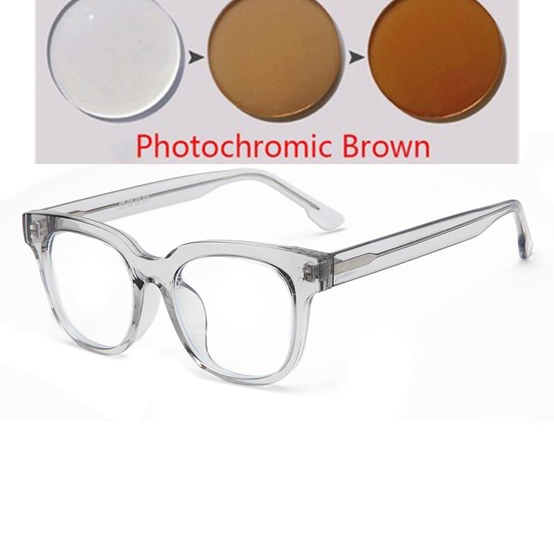 Anti Blue Rays Oval Prescription Glasses For The Nearsighted Women Men Myopia Photochromic Spectacles 0 -0.5 -0.75 To -6.0