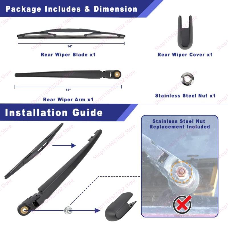 1Set Car Rear Windshield Wiper Arm Blade Set for HONDA CRV CR-V 2007 2008 2009 2010 2011 76720-SWA-003 76720SWA003