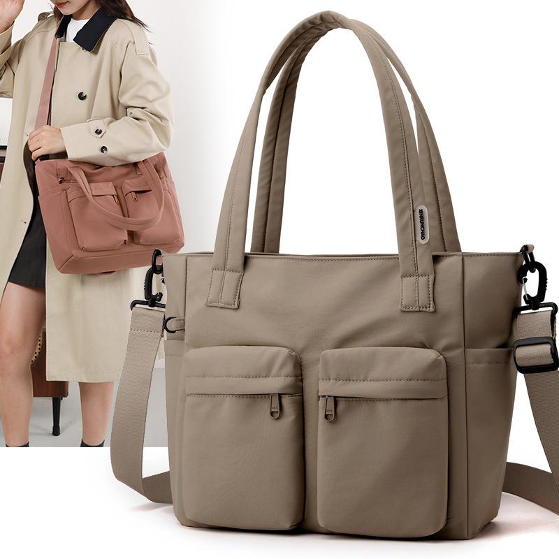 Simple Hand Bag, Japanese And Korean Trend Women'S Multi-Functional Messenger Bag, Casual Nylon Cloth Tote Bag, Large Capacity