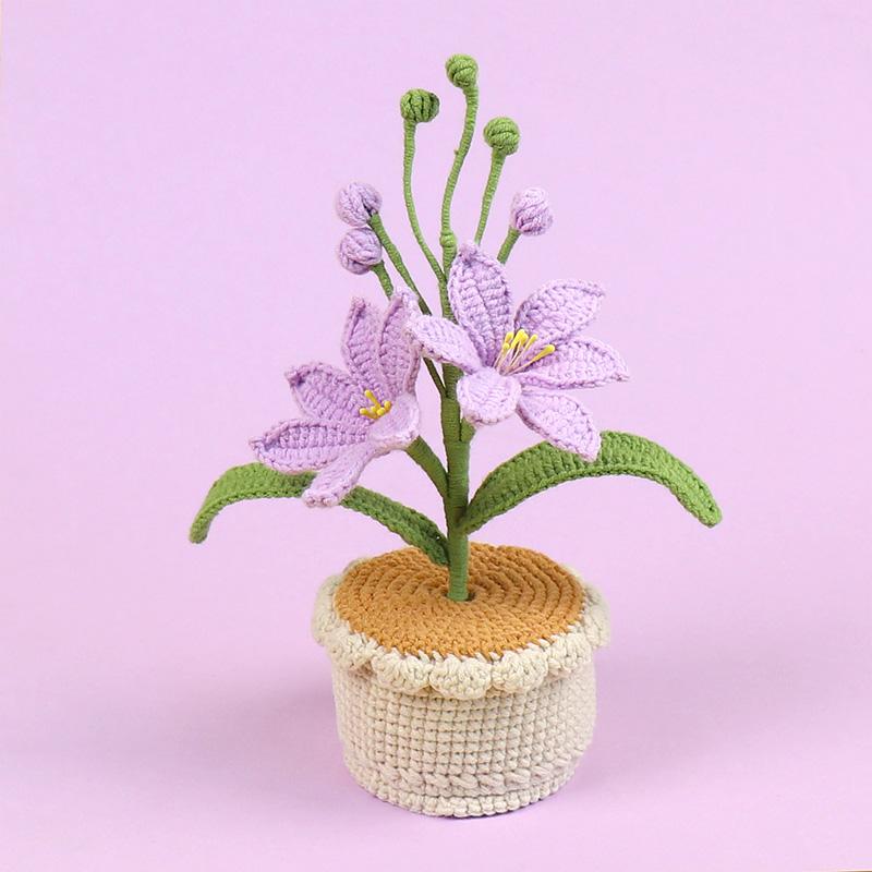 

1 шт. Настольное украшение Готовое изделие Орхидея Марса в горшке Ручная работа Вязаный крючком цветок Креативное Вязаное вручную Украшение для автомобиля, комнаты