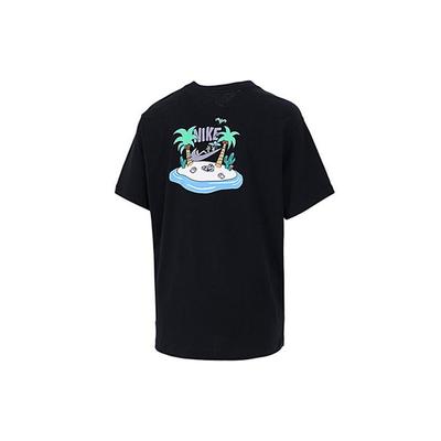Casual Sport Breathable Cartoon Print Short Sleeve T-Shirt Women Tops Black DJ1916-010