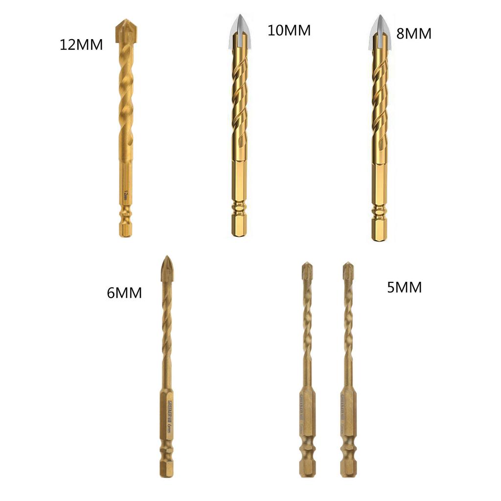 Cross Tile Drill Bit Glass Ceramic Concrete Hole Saw Alloy Triangle Drill Bit 5/6/8/10/12mm Power Tool Accessories