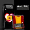 Phone Case for Samsung Galaxy Z Flip 3 4 5 6 7 Folding Black Shell For Samsung Z Flip4 Flip5 PC Hard Cover Spain Flag
