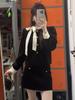 2024 Autumn/Winter Women's French Bow Top & Slim Mini Skirt Set