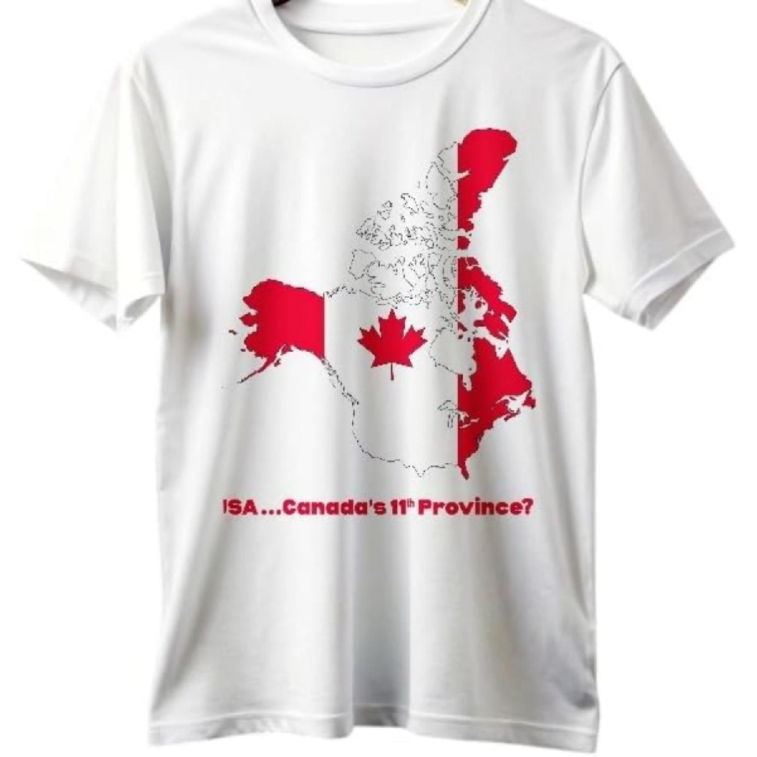 Ta-Daa Box USA Canada’s 11th Province T-Shirt, 11th Province Tee, Canadian Flag Map Shirt, White Cotton T-Shirt S