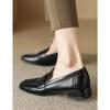 Women's Soft Leather Loafers Spring Autumn Soft Slip On Chunky Heel Versatile Loafers Women British Style Shoes