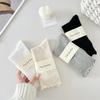 Women Socks with Lace Trim Hollow-Out Mesh Breathable Slouch Summer Spring Socks Solid Color Trendy and Versatile for Ins