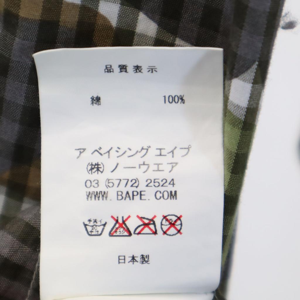 A BATHING APE made in Japan Long sleeve Button down shirt M Gray Men's Used