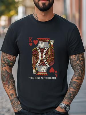 King of Hearts Graphic T-Shirt Playing Card Print Tee Trendy Unisex Tee Unisex T-Shirt