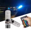 2x T10 5050 LED RGB Multi-color Interior Side Light Strobe Remote Control