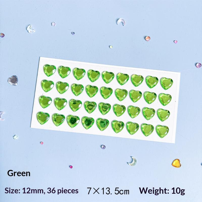 3D Heart Diamond Sticker Crystal Diy Handmade Material Desktop Decoration Phone Case Camera Kawaii Stickers Cup Laptop Decor