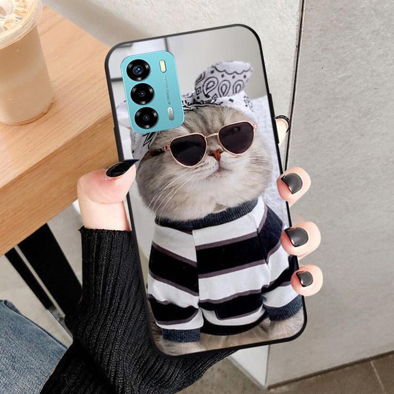 For ZTE Blade V40 Vita Case 8045 6.75" Animal Cartoon Soft Silicone Funda for ZTE Blade V40 Vita Phone Cover V40Vita Black Coque