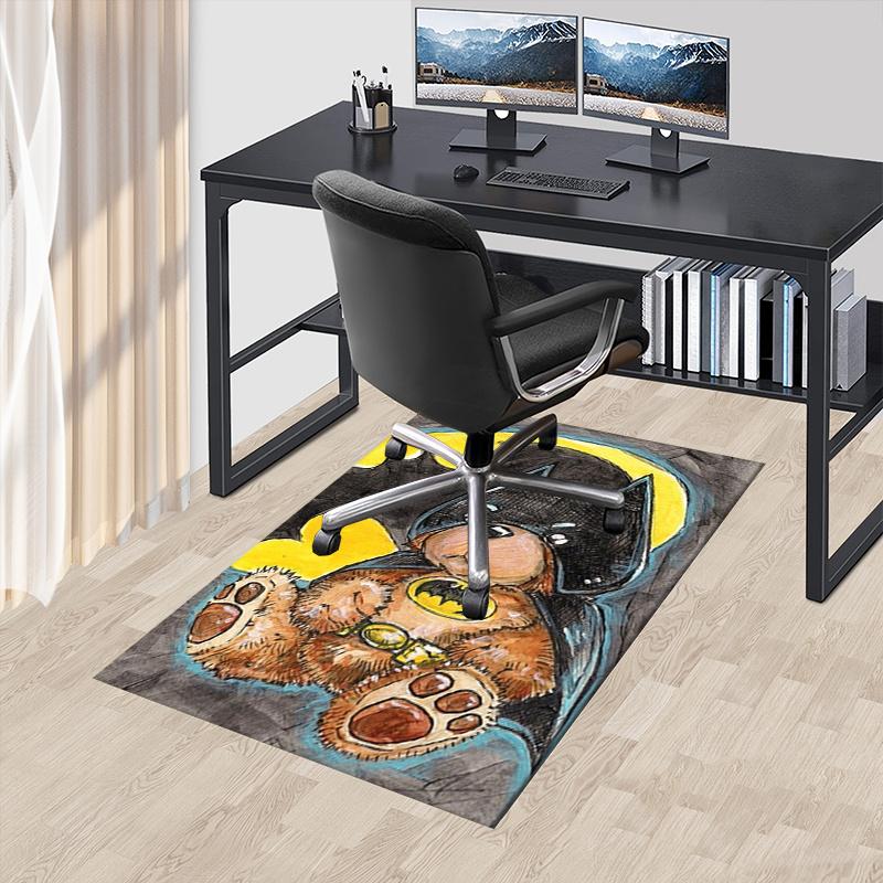 

Batman,teddy bear Office Carpet Chair Mats, Home Decor Dormitory Floor Protector With Anti-Skid Backing, Large Area Coverage, Christmas Deco 60cm by 90cm