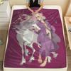 1PC The Last Unicorn Print Flannel Blanket, High Quality Comfortable for All Seasons, Home Decor, Warmth and Comfort, Perfect for Christmas Gifts199