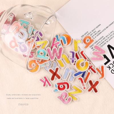 Embroidery Label Small Chapter A To Z26 English Letters Patch Sticker Clothing Accessories Embroidery Cloth Sticker